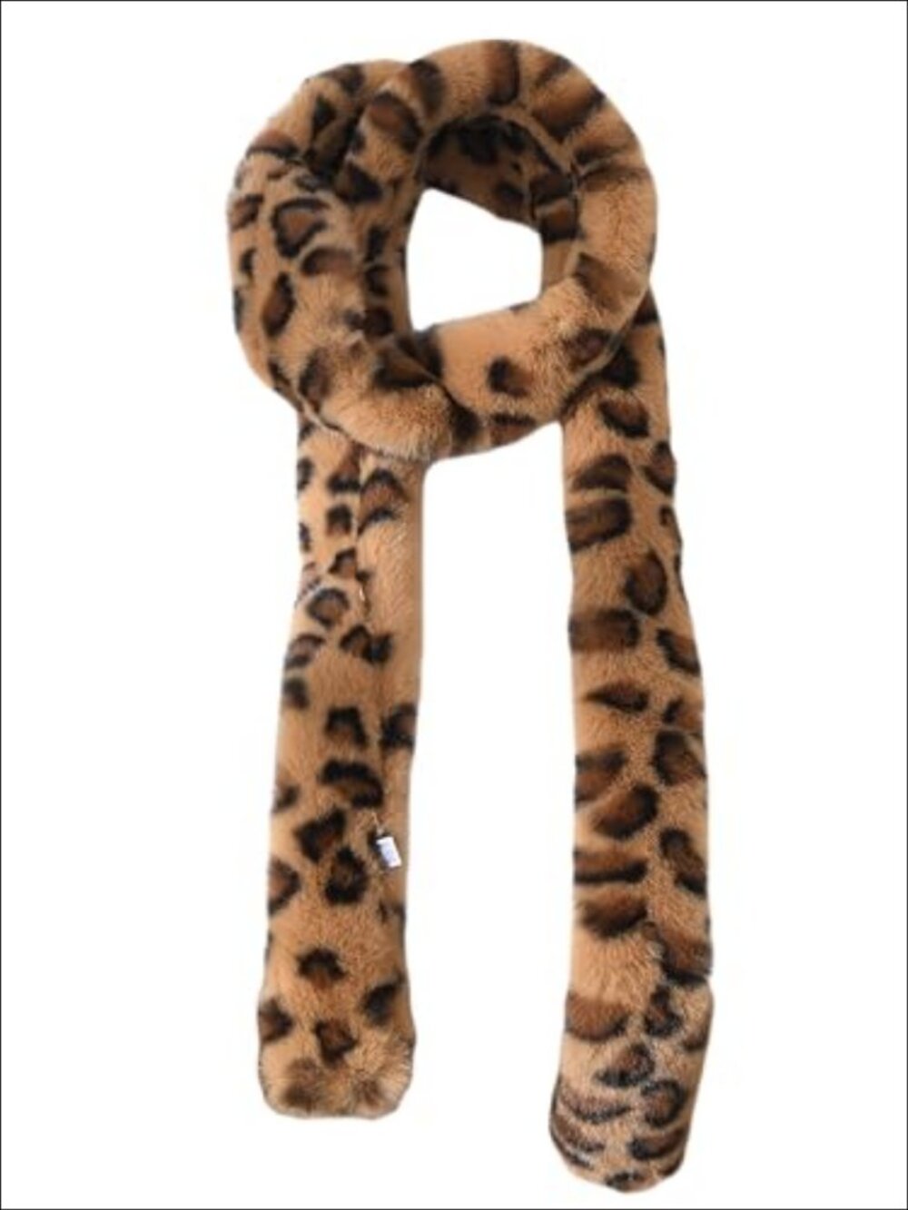 Leopard Faux Fur Skinny Scarf Waist Belt Satin Neck Tie Choker
